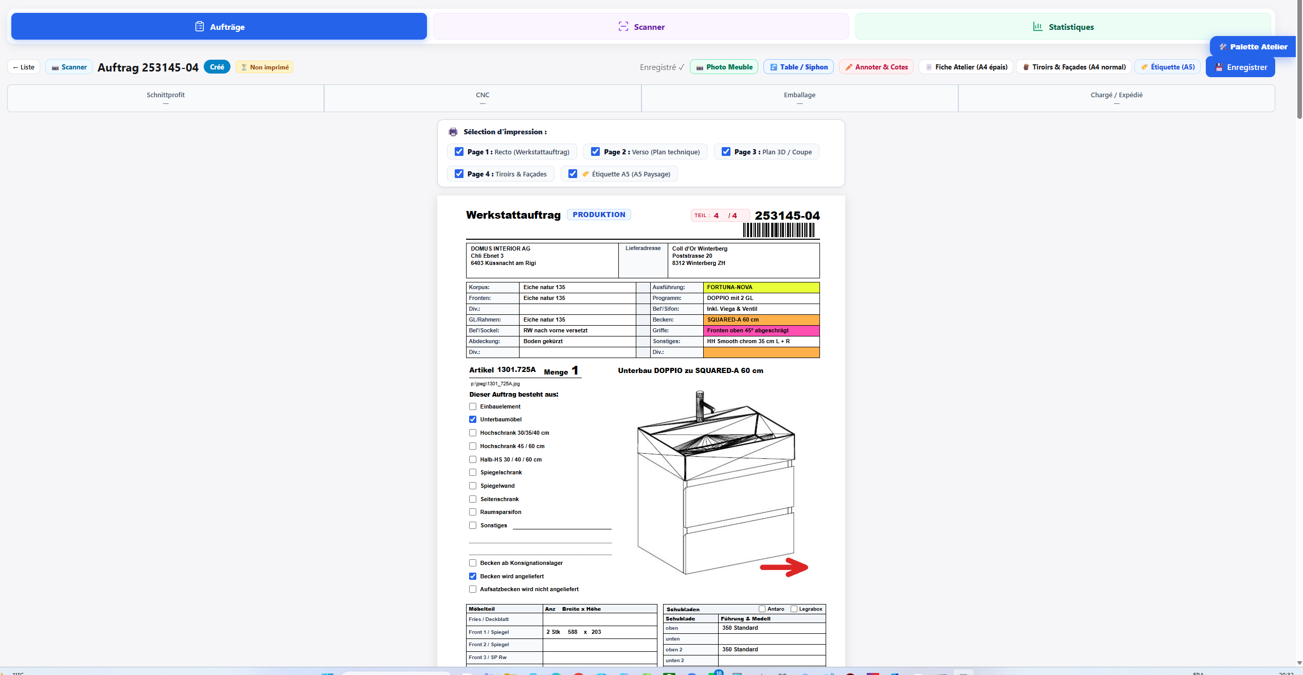 Interface de scan poste par poste